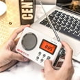 thumbnail image 7 of Portable Am Fm Radio, Compact Personal Radio, Transistor Radio with Loud Speaker, Digital Time Display, Battery Operated or DC USB, Clear Dial, Headphone Jack, Perfect for Indoor, Outdoor Use- White, 7 of 7