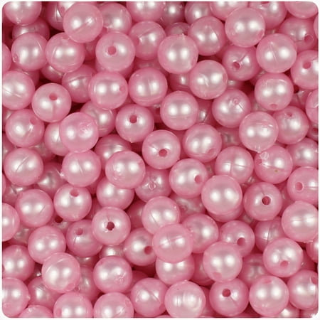 - BeadTin Light Pink Pearl 8mm Round Craft Beads (300pcs)
