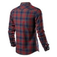 thumbnail image 6 of Horkkom Flannel Shirt for Men Cotton Fashion Casual Flannel Button Down Flannel Shirts Long Sleeve Plaid Printed Casual Comfy Flannel with Pockets, Gifts for Men, 6 of 8