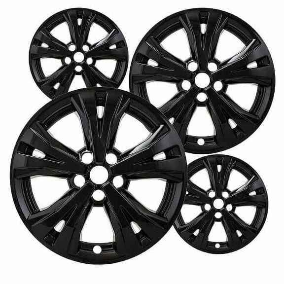 Set of 4 18 inch Gloss Black ABS Wheel Covers Compatible with 2017-2020 Nissan Rogue SL SV Rims