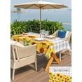thumbnail image 5 of Outdoor Tablecloth with Umbrella Hole for Patio/Picnic/Party/Camping, Yellow Sunflowers Waterproof Table Cloth Rectangle Table Cover Washable, Summer Floral Elegant Pastoral Checkered (52"x 70"), 5 of 8