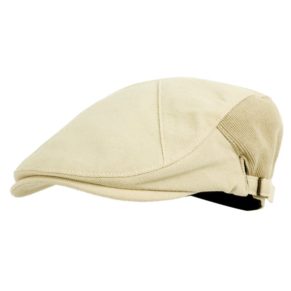 WITHMOONS Modern Cotton "REAL;" Newsboy Hat Flat Cap AC3045 (Ivory)