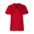 thumbnail image 4 of Mujeres sueltas casual manga corta cuello pico sólido casual blusa camiseta túnica tops OAVQHLG3B Store lin121212, 4 of 5