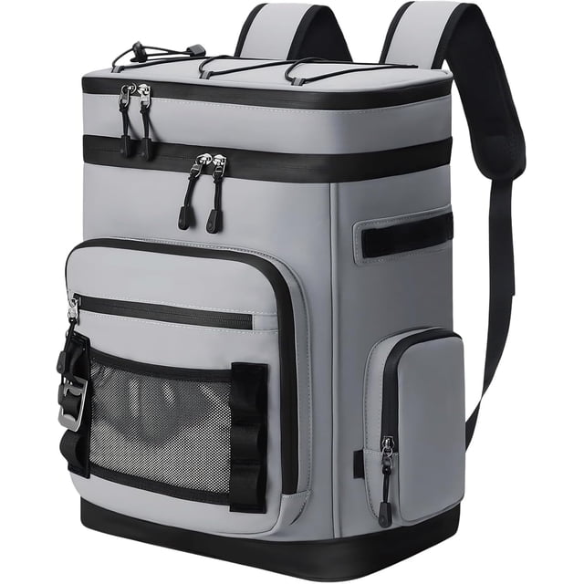 Garvee Mochila Refrigeradora con Aislamiento Impermeable de 30 Litros, a Prueba de Fugas, 12,2 x 7,9 x 17,7", Gris