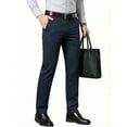 thumbnail image 2 of Men's Premium Cotton Dress Pants - Business Casual Straight Fit with Subtle Embroidery, 2 of 8