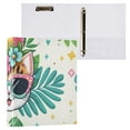 thumbnail image 3 of Happy Cats Faces Flowers Sunglasses 3 Ring Binders 1.5 inch Hardcover File Folders with Interior Pockets A4 Size Organizer for School Office Hospital, 3 of 8