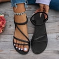 thumbnail image 5 of Xucatan Women's Braided Flat Sandals, Woven Thin Strap Roman Beach Shoes, Adjustable Ankle Buckle Casual Footwear, Flexible Lightweight Sole for Summer Outdoor Gift, 5 of 7