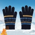 thumbnail image 2 of UngA Kids Winter Gloves with Touch Screen Full Finger Thermal Half Finger Magic Stretch Knit Mittens for Girls and Boys (Navy,3-9 Years), 2 of 4