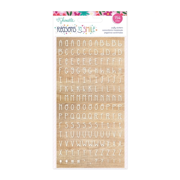 Shimelle Reasons To Smile Puffy Stickers-Alphabet