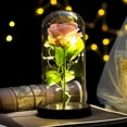 thumbnail image 2 of Boc Romantic Artificial Eternal Rose Flower Lampshade LED Light with Glass Cover, 2 of 10