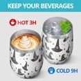 thumbnail image 4 of 12oz Stemless Wine Tumblers Halloween Witch Hats and Bats Vacuum Insulated Stainless Steel Travel Tumbler Cups Mug with Lid and Straw for Champaign,Cocktail,Beer with Cleaning Brush, 4 of 5