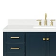 thumbnail image 4 of ARIEL Cambridge 54" Midnight Blue Bathroom Vanity, 1.5" Edge Carrara White Quartz Countertop & Splash, Rectangular Sink, 2 Soft Closing Doors, 9 Full Extension Dovetail Drawers, Satin Brass, 4 of 8