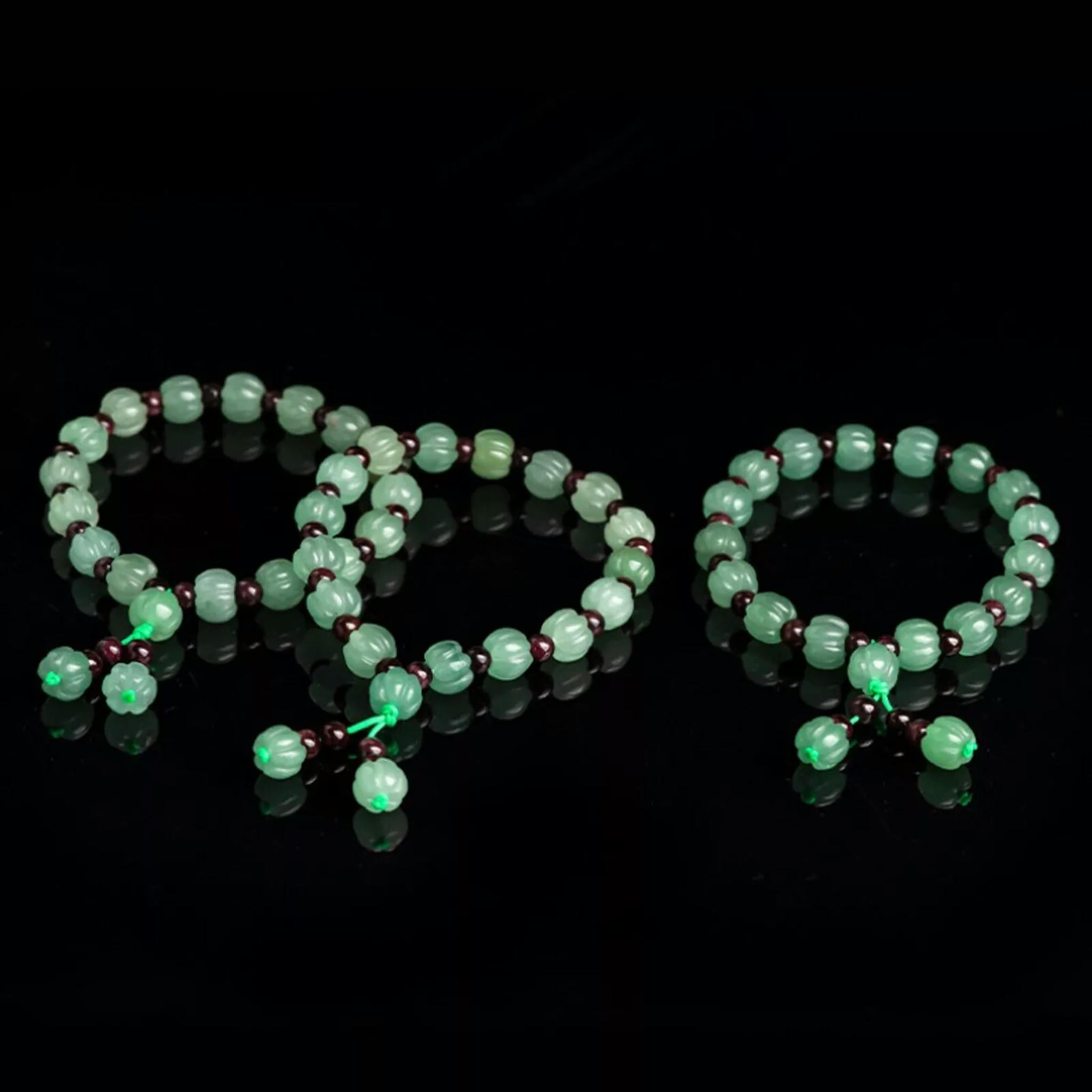 HOOUN Natural Aventurine Jade Green Pumpkin Beaded Braided Bracelet Lucky Women Gift