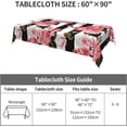 thumbnail image 3 of Pink Peony Rose Table Cloth - Vintage Peonies Flower Table Cover Black White Stripes Tablecloth Rectangle Tabletop Decoration for Picnic Banquet Party Kitchen Dining Room - 60 x 84 Inch, 3 of 6