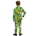 thumbnail image 3 of Xoenoiee Green Shamrock Print Suit for Boys Formal Wedding Dress St. Patrick's Day Kids Boy Suits Boys' Birthday Party Homecoming Outfit Jacket and Pants Set, Size 9-10 Years, 3 of 7