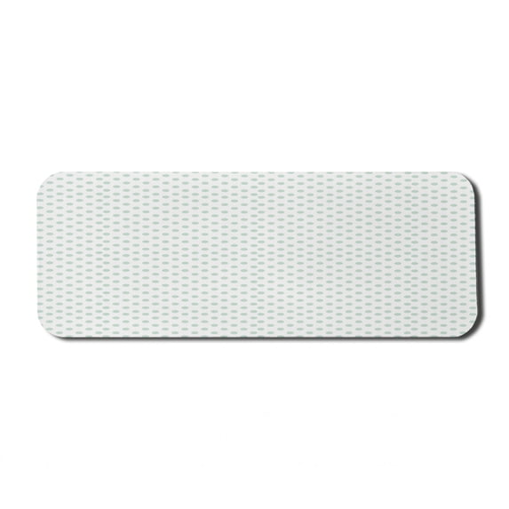 Green Computer Mouse Pad, Retro Pattern with Polka Dots in Pastel Color Baby Nursery Theme Old Fashioned, Rectangle Non-Slip Rubber Mousepad Large, 31" x 12", Mint Green White, by Ambesonne