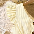 thumbnail image 6 of MEZZALL Toddler Girls Summer Casual Dress Sleeveless A-Line Button Down Ruffle Hem Striped Dresses Breathable Baby Wear, 6 of 9