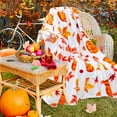 thumbnail image 2 of Fall Throw Blanket, Halloween Pumpkin Autumn Plush Fall Decor Fleece Fuzzy Picnic Throw Blanket for Couch Sofa Chairs, Cute Holiday Orange Leaf Blankets and Throws for Home (50" x 60"), 2 of 6