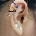 thumbnail image 6 of 5pcs stylish and simple fake nose ring hoop fish hook stainless steel nose nail, 6 of 6