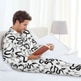 thumbnail image 6 of Sikiie Hand Drawn Snake Mens Pajama Set, Soft Warm Long Sleeve Sleepwear, Cozy Button-Down Pjs for Men-Large, 6 of 7