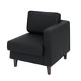 thumbnail image 2 of Flash Furniture Black LeatherSoft Right Arm Reception Chair, 2 AC Outlets/1 USB/1 USB-C Ports and Wooden Walnut Legs with Adjustable Floor Glides, 2 of 14