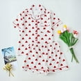 thumbnail image 2 of CONZONE Valentines Pajamas for Women Set 2 Peice Pjs Set for Women Valentine'S Day Love Heart Print Short Sleeve Sleepwear Tops Shorts Warm Cozy Sleepwear Loungewear Sets, 2 of 4