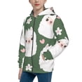 thumbnail image 2 of Naloa Alpaca Faces Teenage Zipper Hoodie, Long Sleeve Zip Up Hoodies Casual Jackets Tops for 7-12 Years-Small, 2 of 6