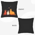 thumbnail image 6 of Whimsical Animal Throw Pillow Covers - Set of 2 18x18in Featuring Friendly Fox Bear & Cat in Starry Night Design for Couch Bed Car, 6 of 8