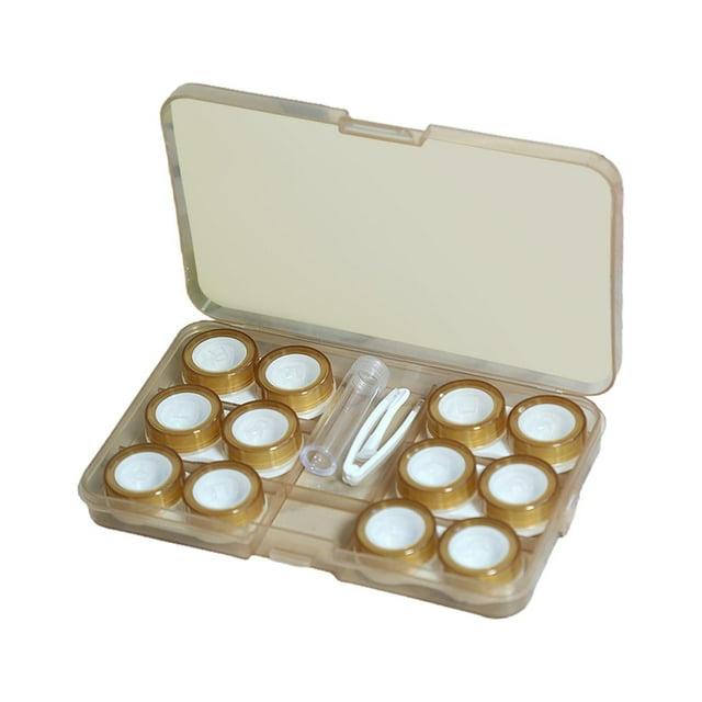 Estuche para lentes de contacto ocular portátil con accesorios, pequeño y fácil de llevar, resistente al agua, duradero para mujeres, práctico y resis Café