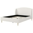 thumbnail image 5 of Noble House King Size Bed Frame, Upholstered Platform Bed, Soft Boucle Wingback Headboard,White, 5 of 5