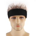 thumbnail image 4 of Gorro de lana unisex para hombre con peluca de pelo sintético, gorro sin ala de 56-58 cm. Café negro, 4 of 6