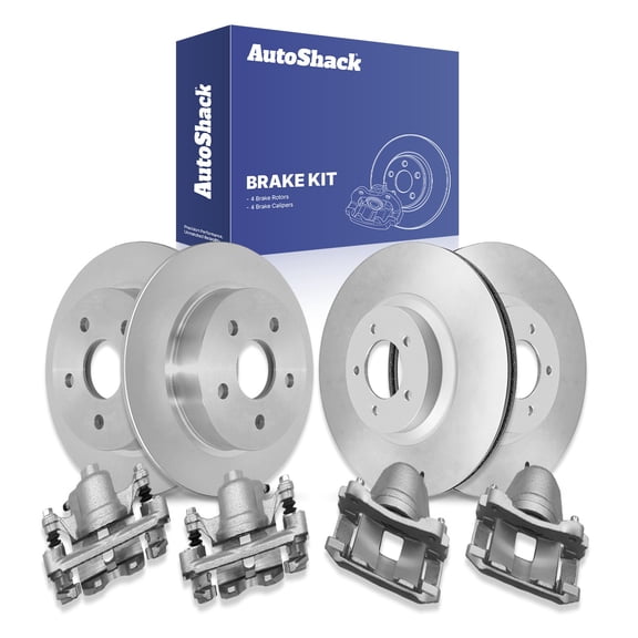 AutoShack Front & Rear Brake Rotors Calipers | Replacement for 2000-2004 Chevrolet Monte Carlo 2000-2005 Impala 1998 Oldsmobile Intrigue 3.4L 3.8L V6 FWD | 8-PC Brake Kit