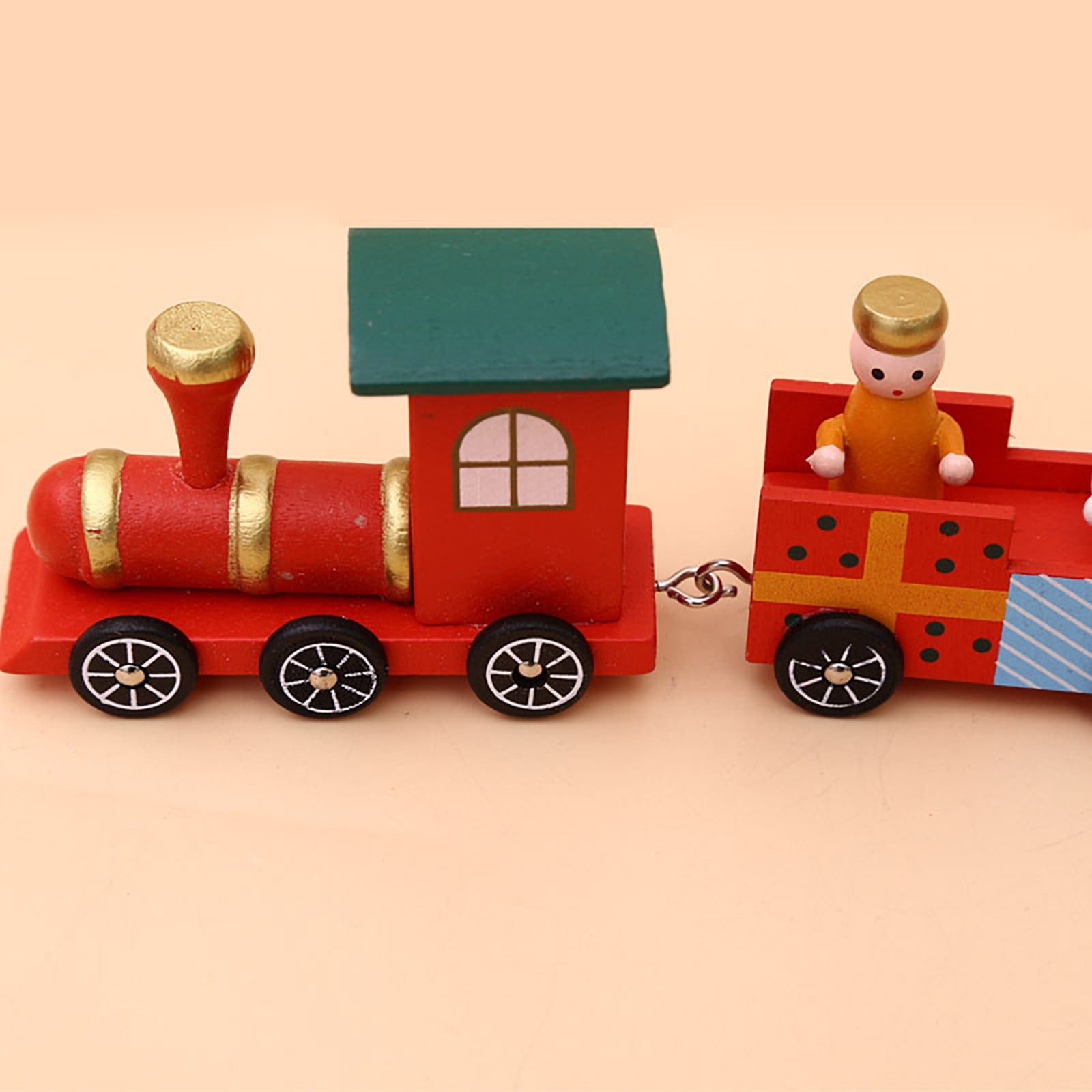 Christmas Small Train Wooden Train Ornament Home Decor Kids Festival Gifts
