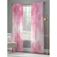 thumbnail image 4 of Valentine's Day Sheer Curtains 84 Inch Length 2 Panels Set, Watercolor Roses Floral Ombre Romantic Voile Window Treatment Rod Pocket Curtains Sheers Drapes for Bedroom/Living Room/Kitchen 52"x84"x2, 4 of 7