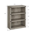 thumbnail image 2 of Gris de madera abiertos estilo rural floor standing estante con almacenamiento - heavy duty de altura para exposición estante de libros para sala de estar, oficina, cuarto de estudio, entrada, 2 of 7