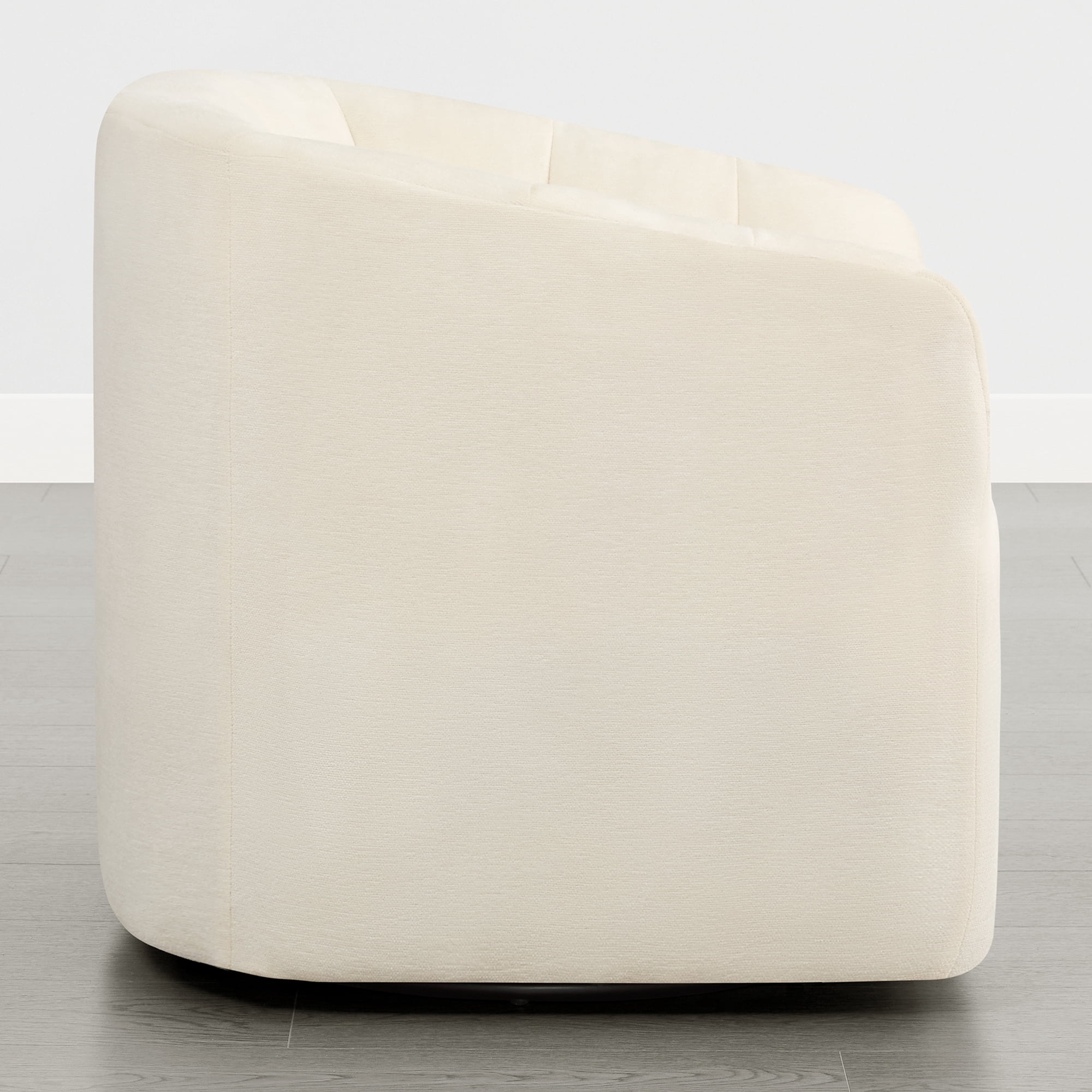 Spruce & Spring Swivel Accent Chair Barrel Armchair, for Living Room Bedroom Reading Nook, Ivory