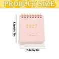 thumbnail image 3 of 2027 Mini Desk Calendar, Small Desktop Calendar, Spiral Standing Desk Calendar, Portable English Daily Monthly Calendar, Tabletop Monthly Scheduler for Home & Office Table Decoration, 3 of 4