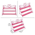 thumbnail image 2 of 3 Layer Heart Nail Polish Rack, Cosmetic Display Stand Holder Organizer for Home Vanity or Salon, Pink, 10.2in x 4.9in x 5.9in, 2 of 6