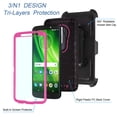 thumbnail image 3 of Goldcherry For Motorola Moto G6 Case,Triple Protection Heavy Duty Rugged Armor Shockproof Full Body Protective Case with Belt Rotating Clip & Kickstand & for Motorola Moto G6 2018(Pink), 3 of 7