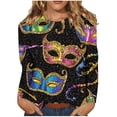 thumbnail image 1 of RXMEKW Chandail Imprimé Carnaval pour Femmes Manches Raglan Haut Décontracté Manches Longues Mélange Polyester Grande Taille, 1 of 5