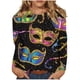 thumbnail image 2 of Xuyuer 2026 Womens Long Sleeve Tops Mardi Gras Costumes Fashion Round Neck Printed Blouse Raglan Sleeve Plus Size Top, 2 of 5