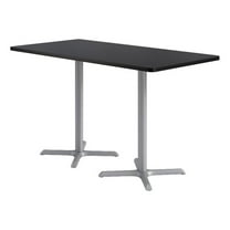 KFI Studios 36x72in Rect. Dining Table - 42in H - Black Top - Silver Base
