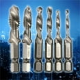 thumbnail image 4 of 6pcs Composite Tapping Drill Bit Kit, Hex Shank Screw Tap M3-M10 HSS Spiral Thread Drill Bits, Composite Screw Tapping Drill Bits tool Set for Soft Metals Aluminum Iron, 4 of 7