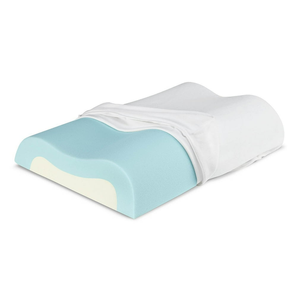 Sleep Innovations Cool Memory Foam Contour Pillow with Microfiber Cover