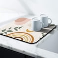 thumbnail image 2 of Washable Rubber Boho Floral Retro Dish Drying Mats for Kitchen Counter Home Large Coffee Bar Pad Accessories and Decor for Utensils Stemware 16''x18'', 2 of 4