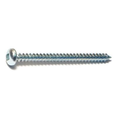 

#8 x 2 Zinc Plated Steel Square Drive Pan Head Sheet Metal Screws