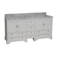 thumbnail image 4 of Madison 72" Double Bathroom Vanity with White Cabinet and Carrara Marble Top, 4 of 6
