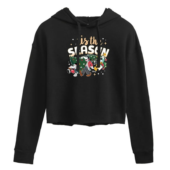 Disney - Tis The Season - Juniors Cropped Pullover Hoodie