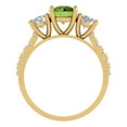 thumbnail image 4 of 1.97 ct Round Cut Natural Peridot Three-Stone Engagement Ring for Women in 18K Yellow Gold, 4 of 5