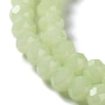 thumbnail image 3 of Baking Painted Imitation Jade Glass Bead Strands Faceted Rondelle Pale Green 6x5mm Hole: 1.2mm 80-85pcs/strand 38-40cm, 3 of 5